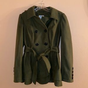 Olive Green Hooded Peacoat by Celebrity Pink 🫒